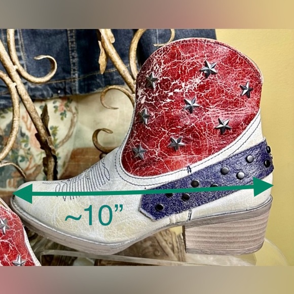 EUC Sterling River “American Flag” Distressed Creamy White/Red/Blue. Size 7 - Picture 9 of 13